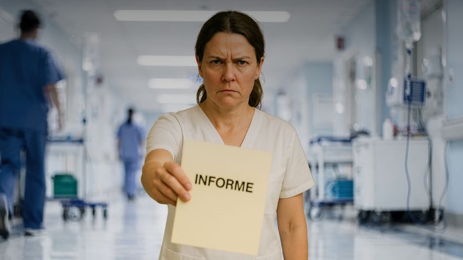 enfermera muestra informe