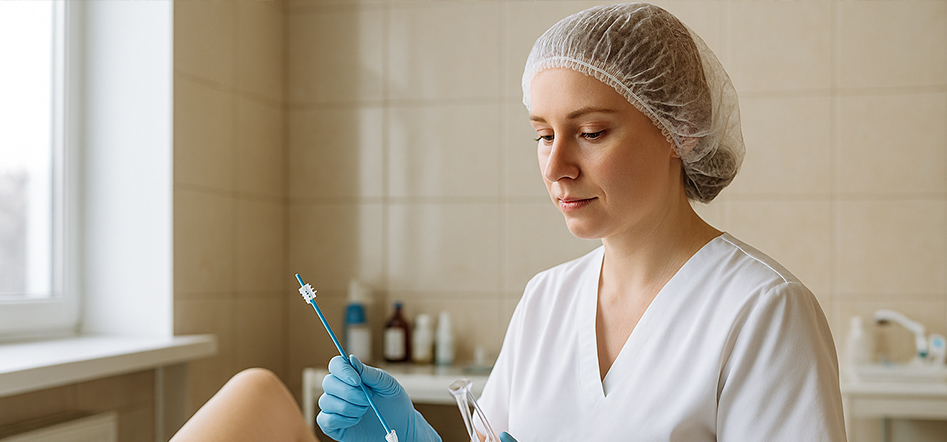 llevadora fent una citologia